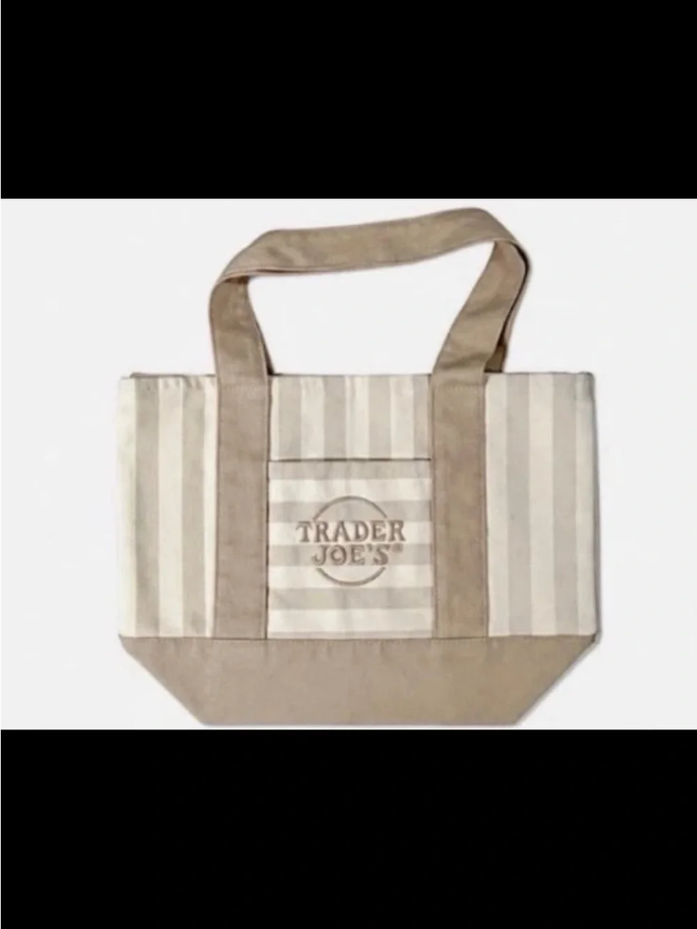 Trader Joe's Pastel Stripe Tote Bag, set of 4 - Picture 5 of 6